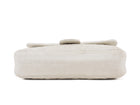 Chanel Quilted White and Gold Metallic Jersey CC Flap Bag SHW