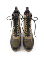 Louis Vuitton Taupe Monogram Laureate Desert Platform Ankle Boots - 7