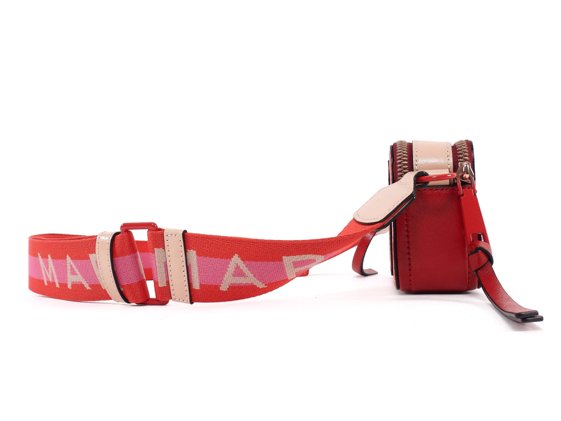 Marc Jacobs Red Snapshot Small Crossbody Web Strap Camera Bag