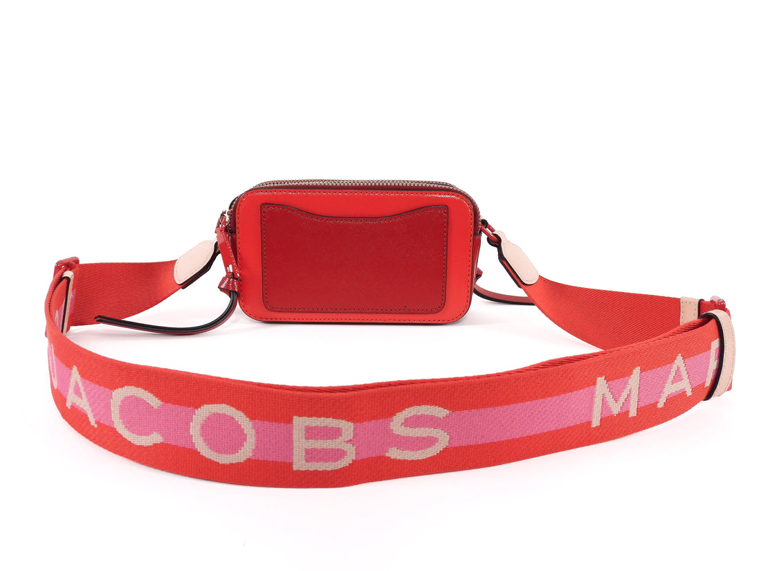 Marc Jacobs Red Snapshot Small Crossbody Web Strap Camera Bag