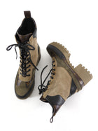 Louis Vuitton Taupe Monogram Laureate Desert Platform Ankle Boots - 7