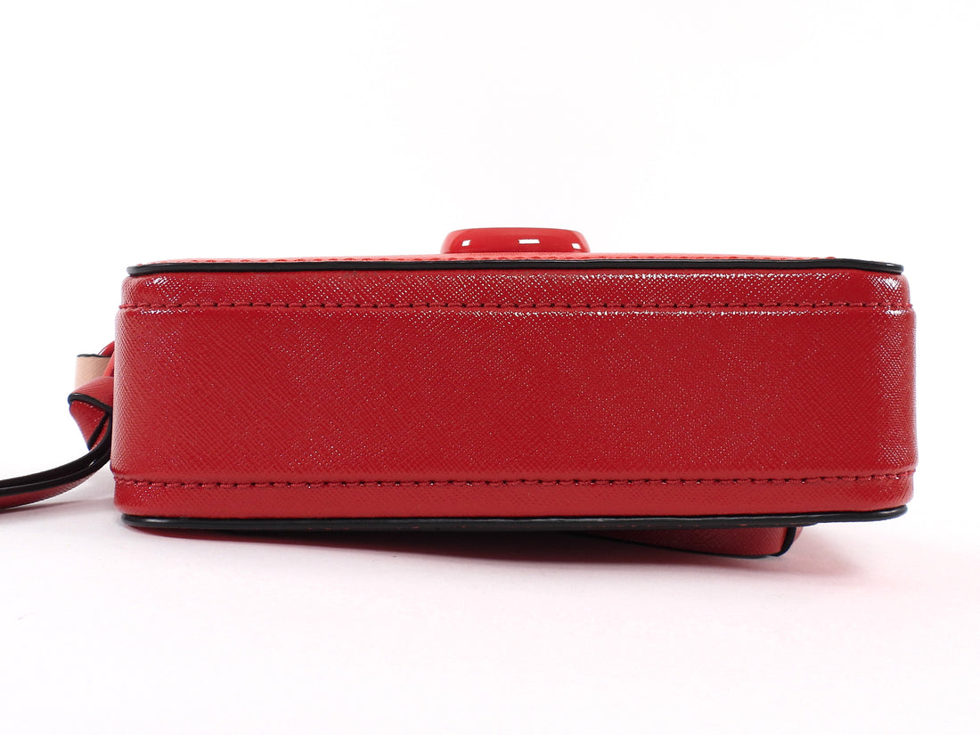 Marc Jacobs Red Snapshot Small Crossbody Web Strap Camera Bag
