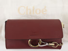 Chloe Burgundy Red Leather Mini Faye Clutch with Strap