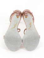 René Caovilla Nude Cleo Strass Crystal Wrap Around Sandals - 37 / 37.5