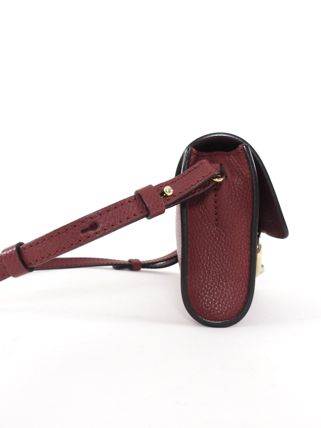 Chloe Burgundy Red Leather Mini Faye Clutch with Strap