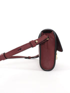 Chloe Burgundy Red Leather Mini Faye Clutch with Strap