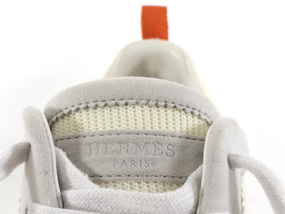 Hermes Ivory & Grey Bouncing Sneaker - 37