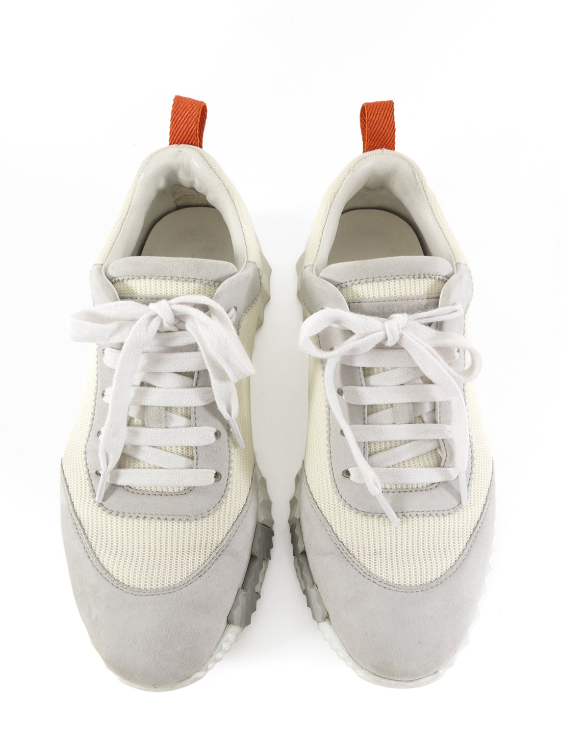Hermes Ivory & Grey Bouncing Sneaker - 37