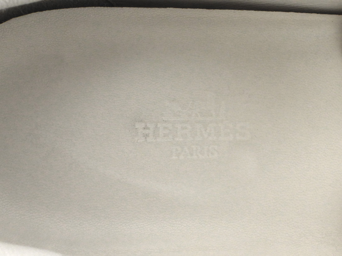 Hermes Ivory & Grey Bouncing Sneaker - 37