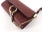 Chloe Burgundy Red Leather Mini Faye Clutch with Strap
