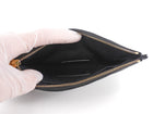 Saint Laurent Black Grain de Poudre Chevron Zip Bill Pouch