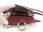 Chloe Burgundy Red Leather Mini Faye Clutch with Strap