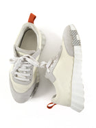Hermes Ivory & Grey Bouncing Sneaker - 37