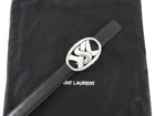 YSL Rive Gauche Tom Ford Logo Buckle Black Leather Belt - 34