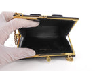 Ferragamo Black Vintage Vera Bow Mini Chain Bag