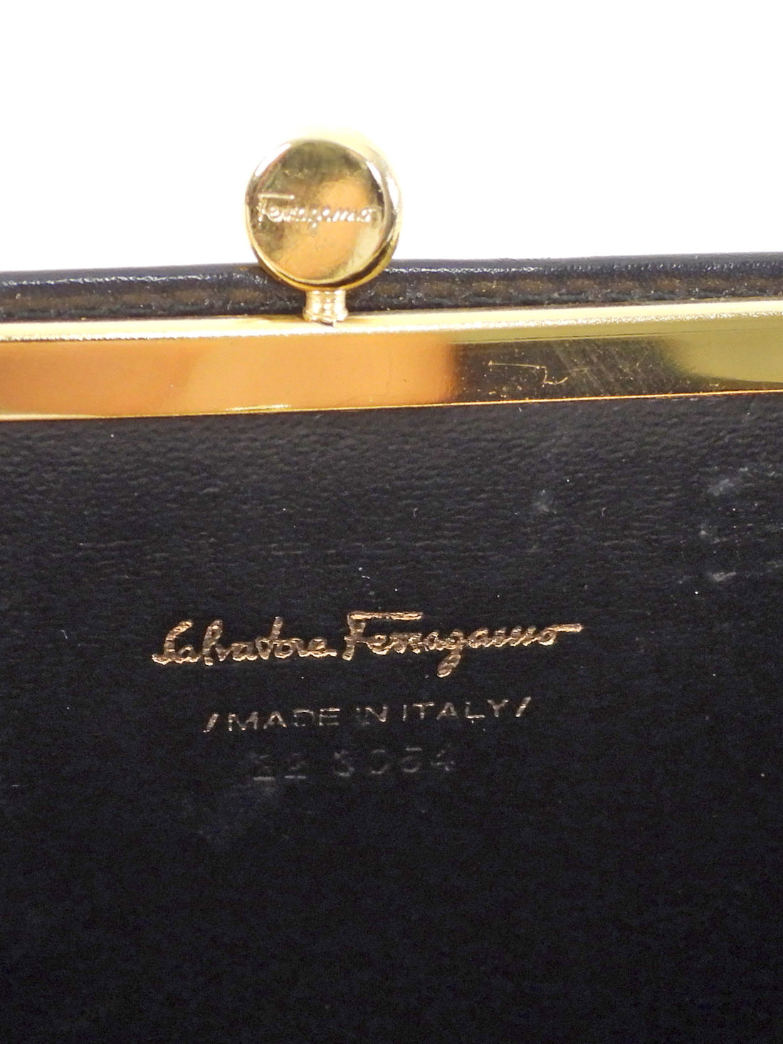 Ferragamo Black Vintage Vera Bow Mini Chain Bag