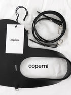 Coperni Black Leather Mini Heart Tote Bag with Strap