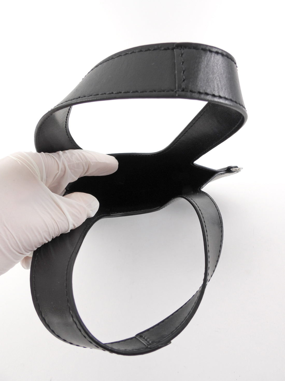 Coperni Black Leather Mini Heart Tote Bag with Strap