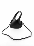 Coperni Black Leather Mini Heart Tote Bag with Strap