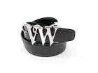 Vivienne Westwood Silver VW Buckle Leather Belt Black
