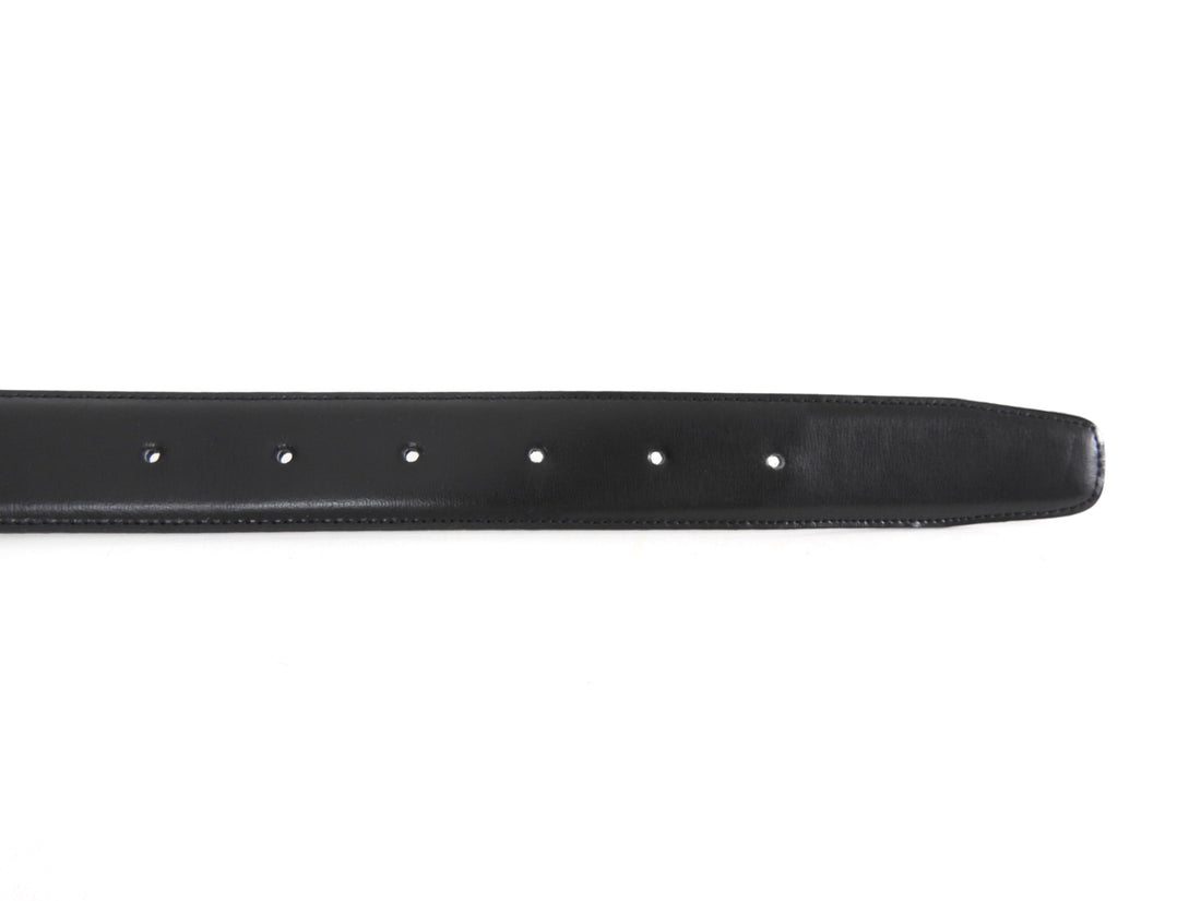 Vivienne Westwood Silver VW Buckle Leather Belt Black