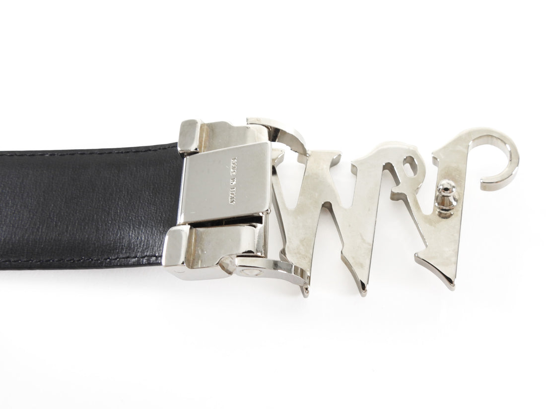 Vivienne Westwood Silver VW Buckle Leather Belt Black