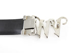 Vivienne Westwood Silver VW Buckle Leather Belt Black