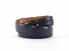 Ralph Lauren Sterling Silver RL Initial Navy Leather Belt - 85 / 34