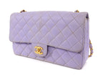 Chanel Lavender Purple Vintage 1994-96 Quilted Nylon CC Classic Single Flap Chain Bag