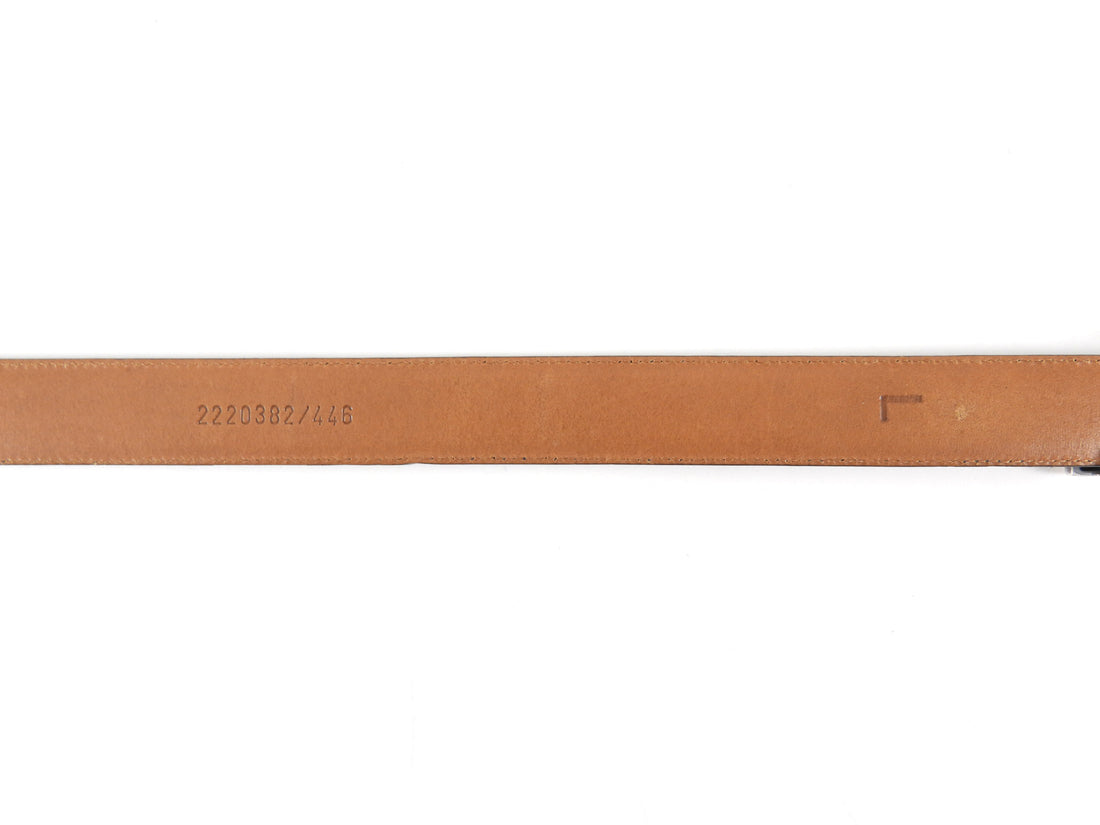 Ralph Lauren Sterling Silver RL Initial Navy Leather Belt - 85 / 34