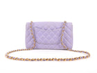 Chanel Lavender Purple Vintage 1994-96 Quilted Nylon CC Classic Single Flap Chain Bag