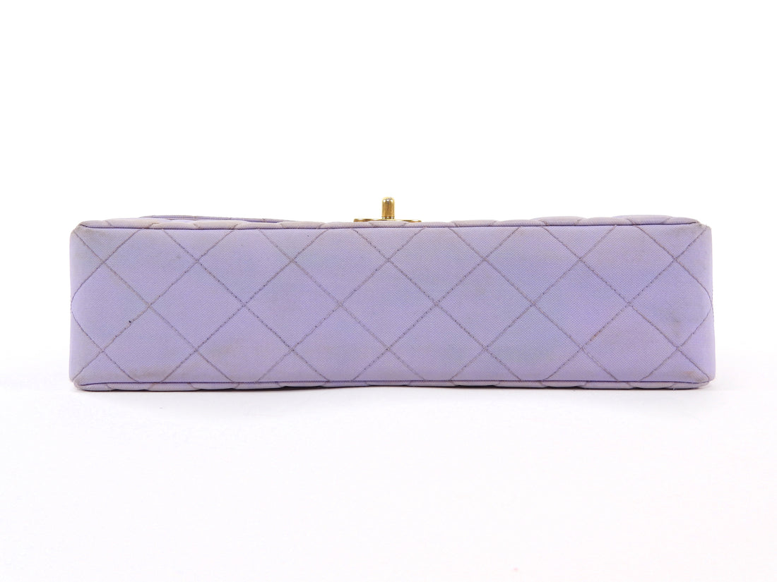 Chanel Lavender Purple Vintage 1994-96 Quilted Nylon CC Classic Single Flap Chain Bag