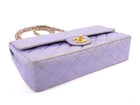 Chanel Lavender Purple Vintage 1994-96 Quilted Nylon CC Classic Single Flap Chain Bag