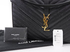 Saint Laurent Black Grain de Poudre Matelasse Quilted Envelope Chain Flap Bag Large GHW