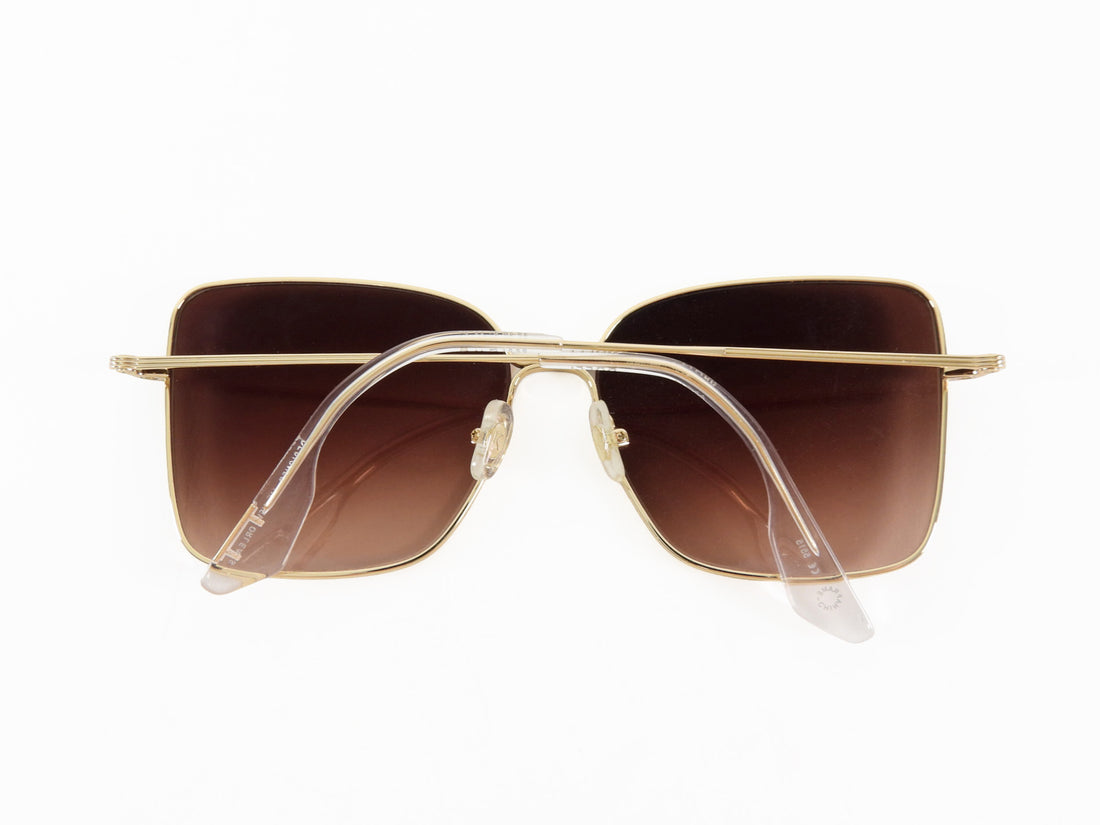 Krewe Dolly Gold Square Mirror Oversized Sunglasses