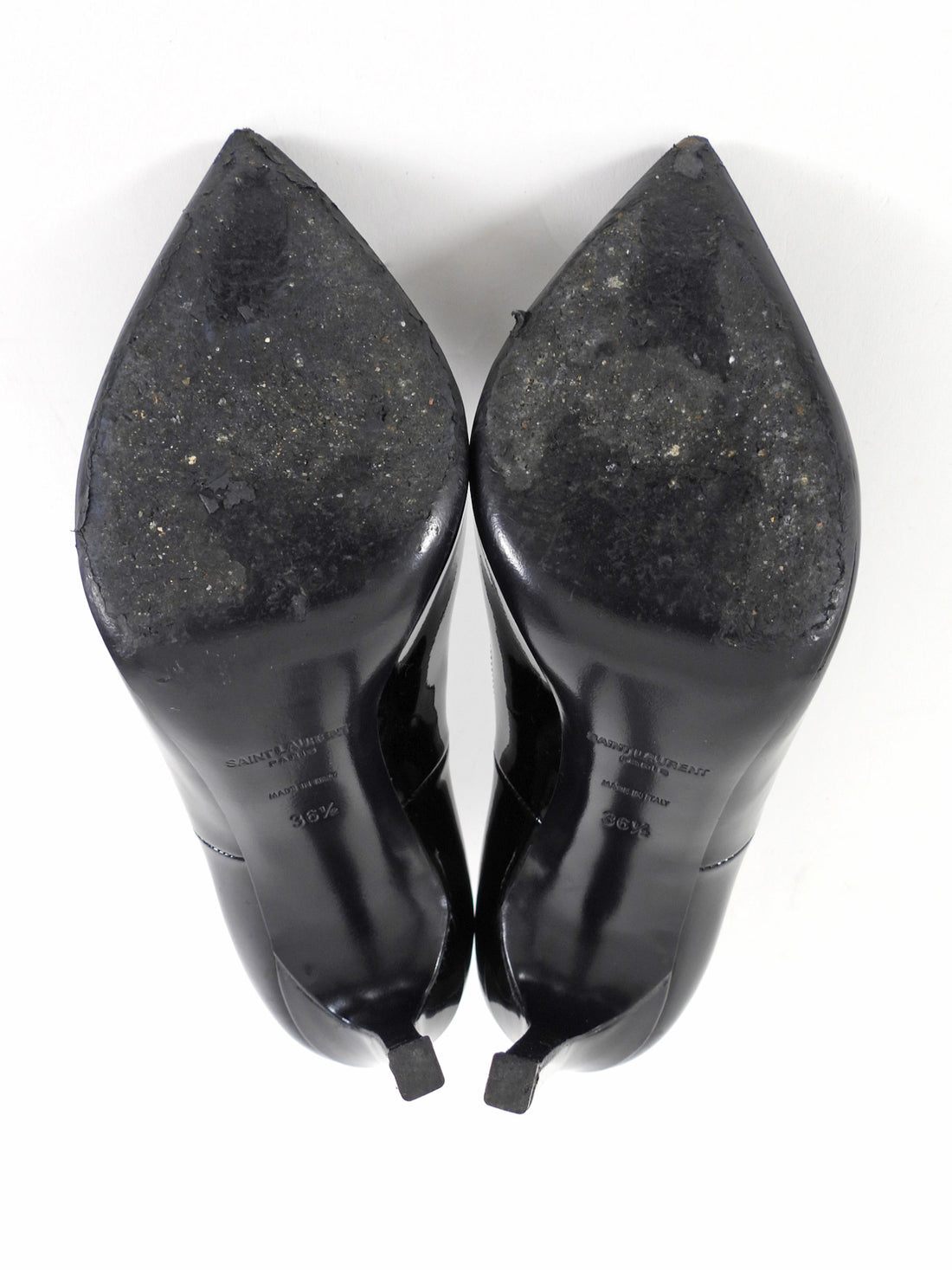 Saint Laurent Black Patent Leather 115mm High Heel Pumps - 36.5
