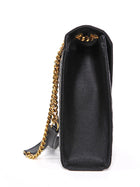 Saint Laurent Black Grain de Poudre Matelasse Quilted Envelope Chain Flap Bag Large GHW