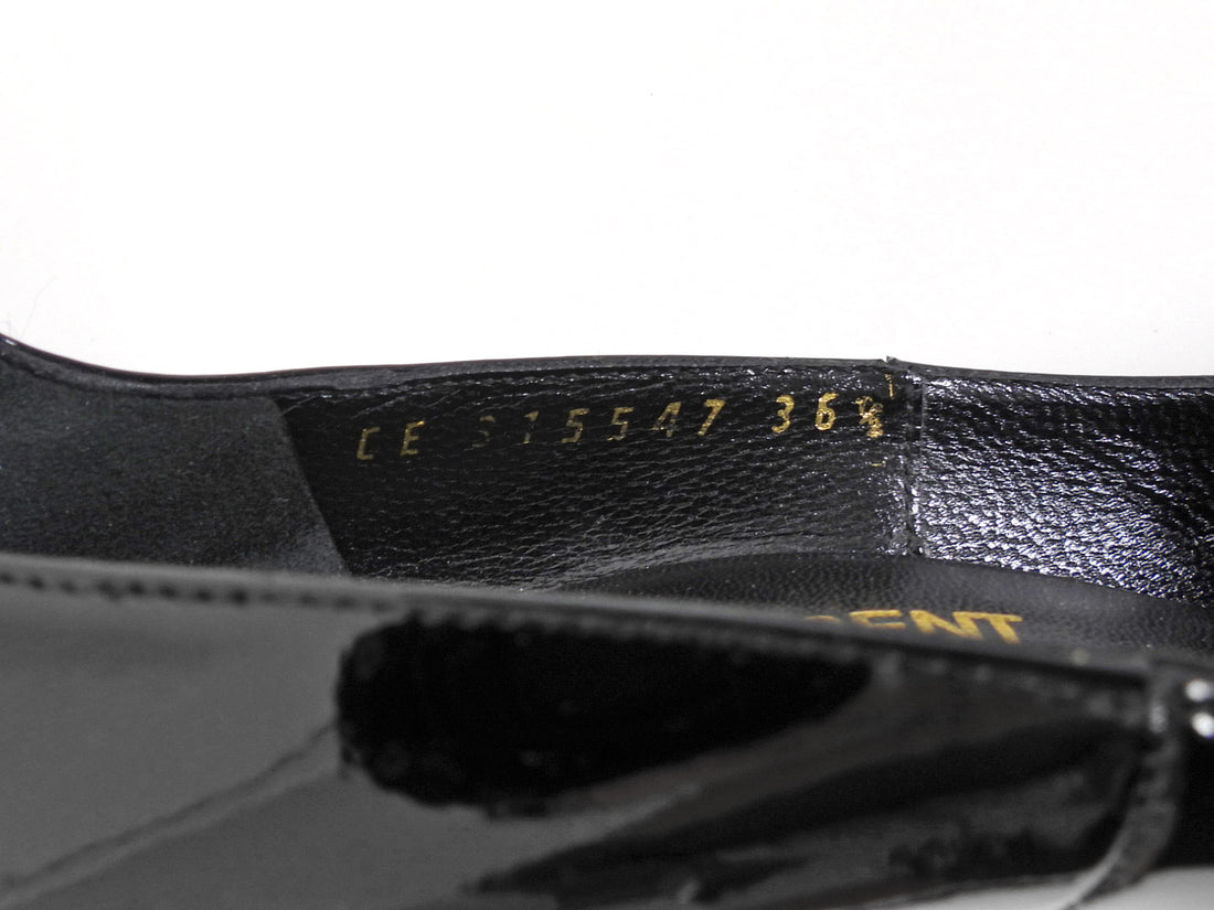 Saint Laurent Black Patent Leather 115mm High Heel Pumps - 36.5