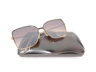 Krewe Dolly Gold Square Mirror Oversized Sunglasses