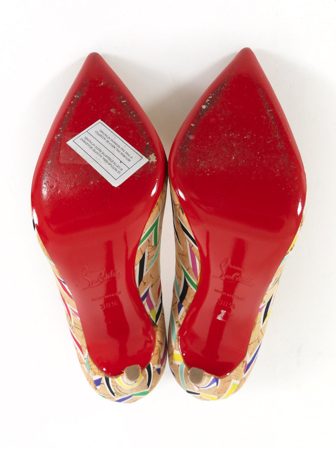 Christian Louboutin So Kate 120 Chevron Cork Pumps - 38.5 / 7.5