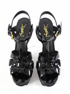 Saint Laurent Tribute Platform Sandals Black Patent Leather - 37