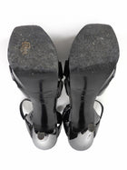Saint Laurent Tribute Platform Sandals Black Patent Leather - 37
