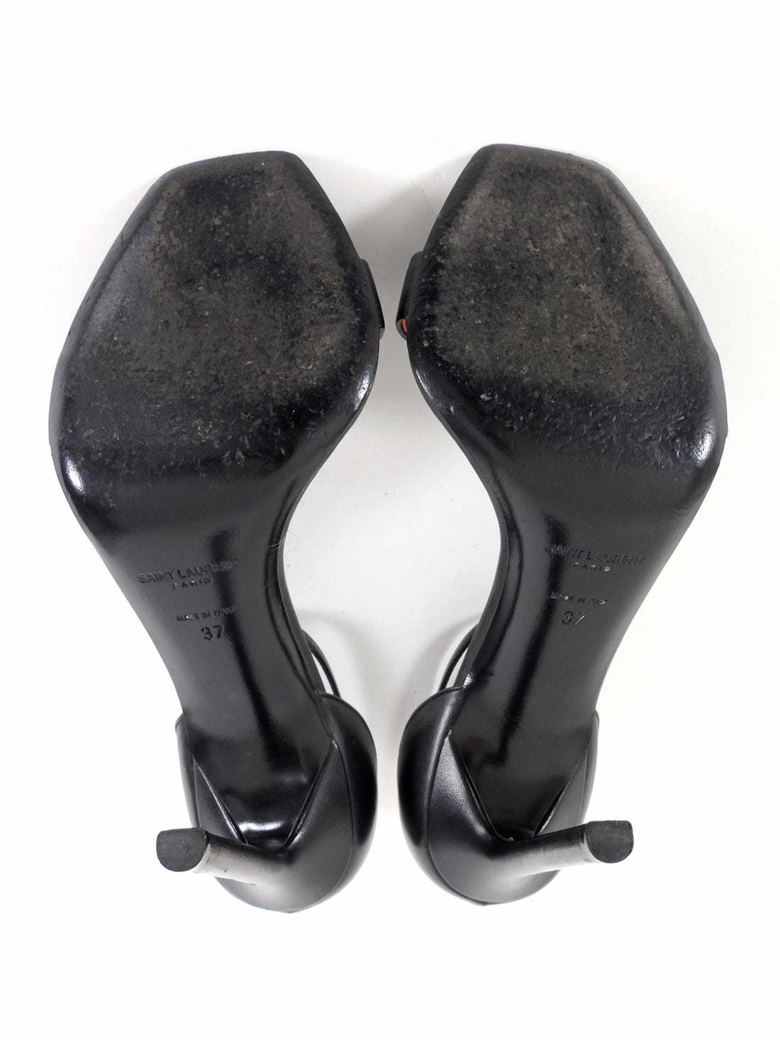 Saint Laurent Amber 105 Black Leather Sandals - 37
