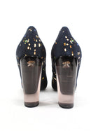 Dries Van Noten Black Printed Fabric Acrylic Heel Pumps - 38.5