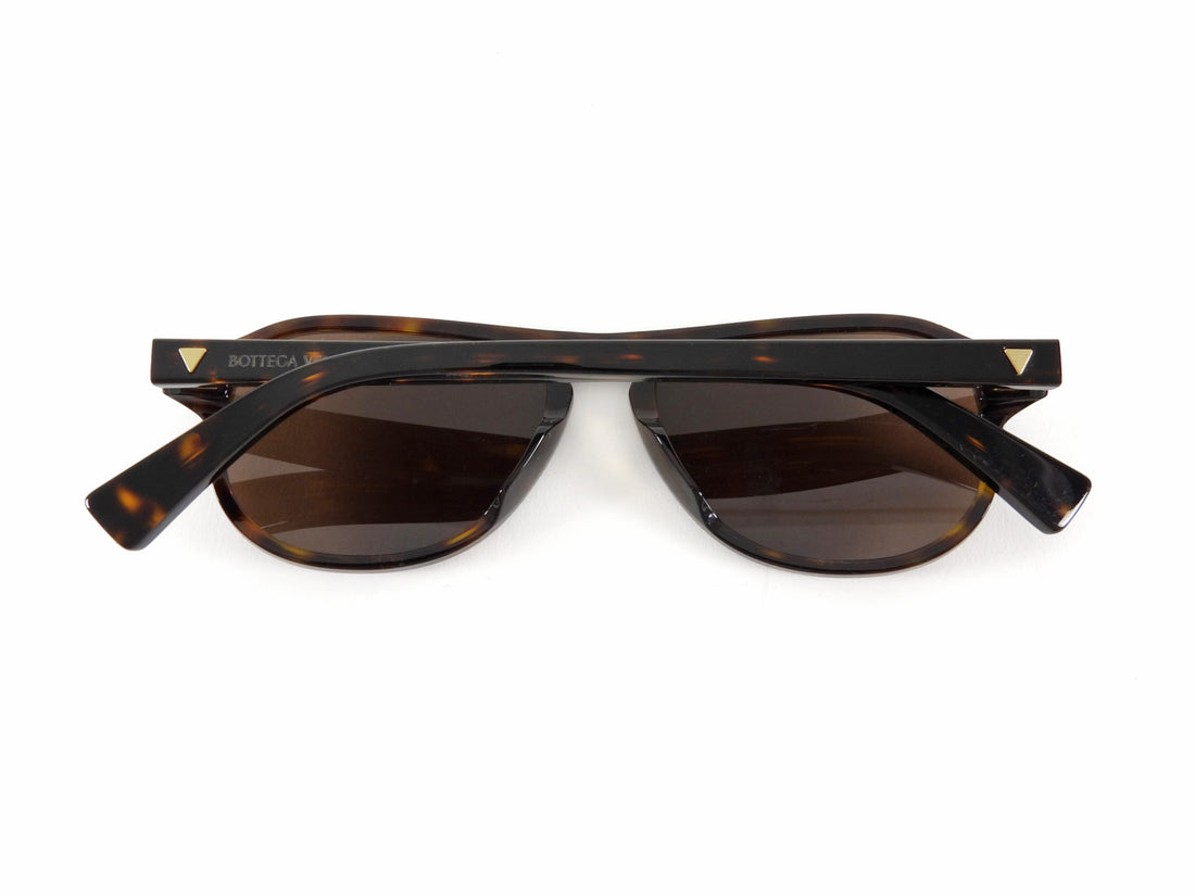 Bottega Veneta Triangle Stud Brown Acetate Aviator Sunglasses - BV1292S