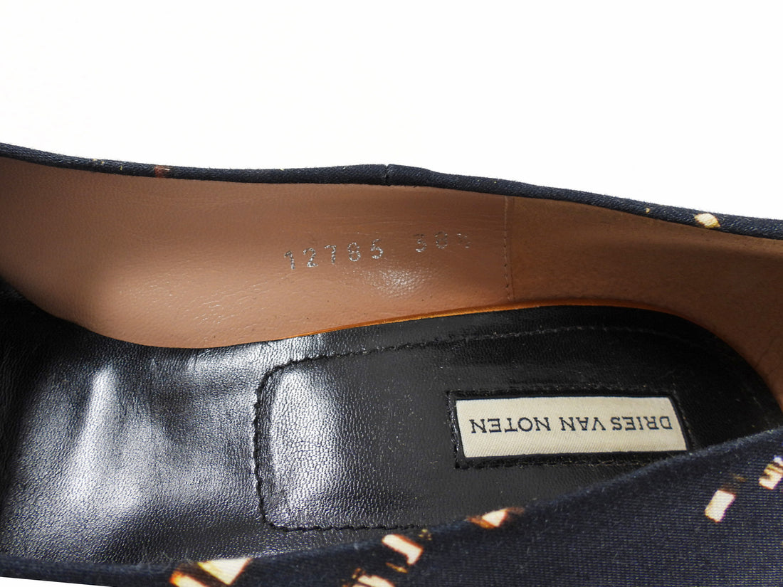 Dries Van Noten Black Printed Fabric Acrylic Heel Pumps - 38.5