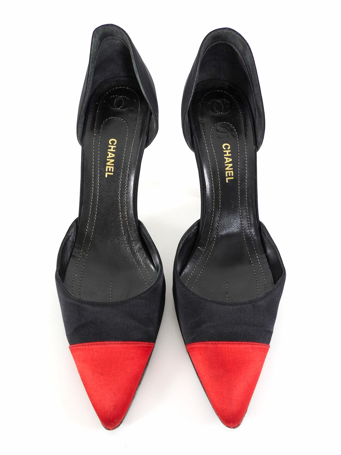 Chanel Vintage Match Stick Satin Cap Toe Pumps - 37.5