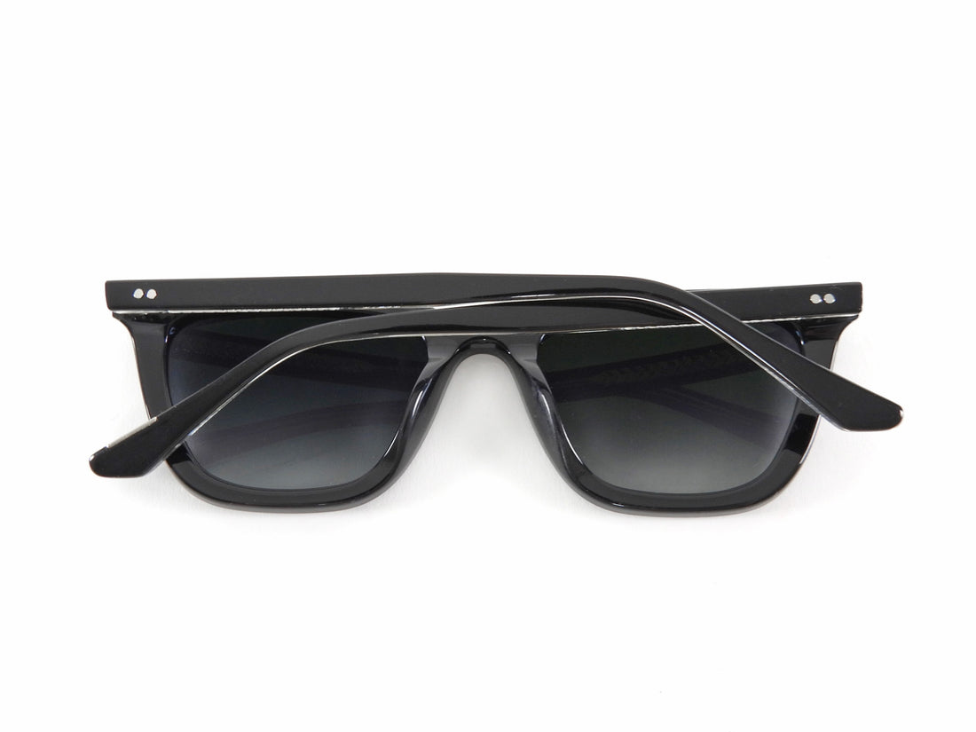 Krewe Bowery Nylon Black Rectangular Sunglasses