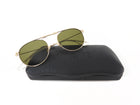 Krewe Gold Round Wire Frame Rampart Fold Sunglasses
