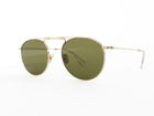 Krewe Gold Round Wire Frame Rampart Fold Sunglasses